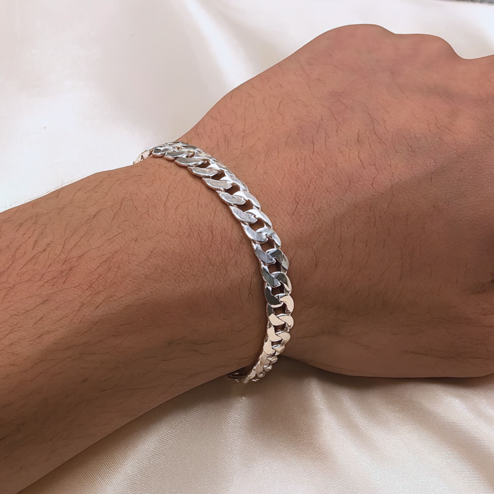 pulseira masculina prata bali