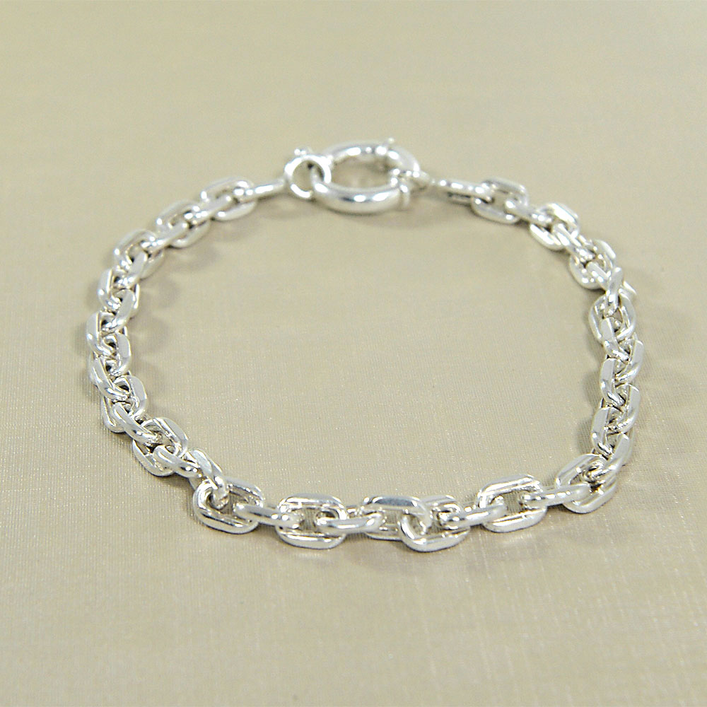 pulseira masculina prata maciça