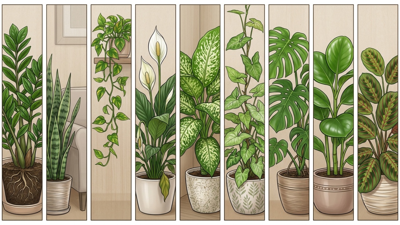 plantas para sala com pouca luz