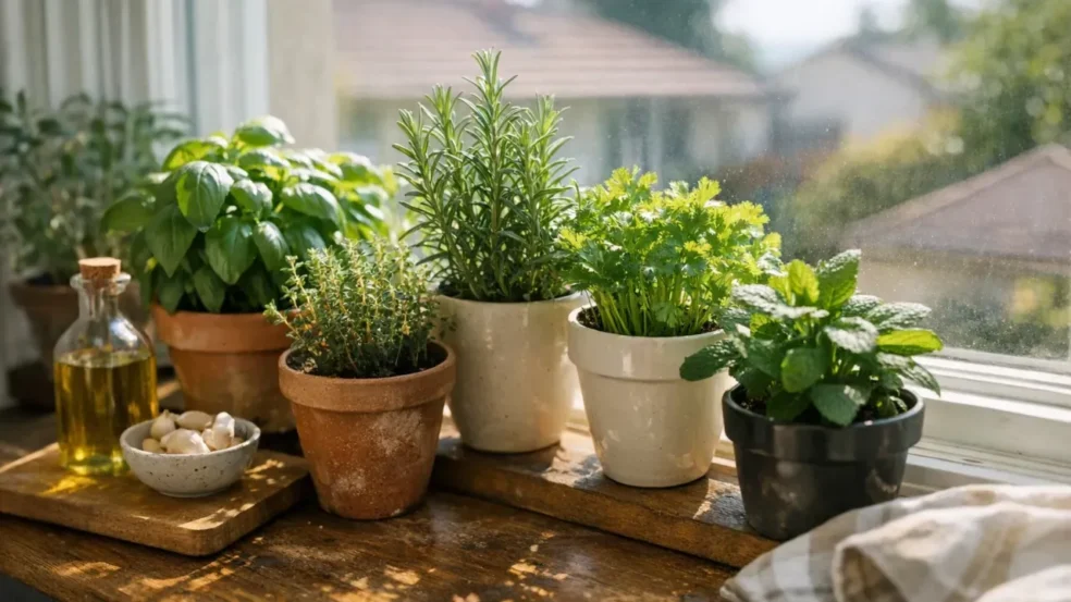 cultivo de temperos em jardineiras