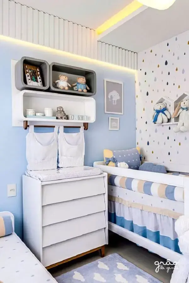 quarto de bebê azul turquesa