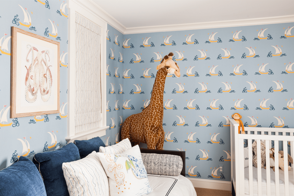 papel de parede quarto bebê azul