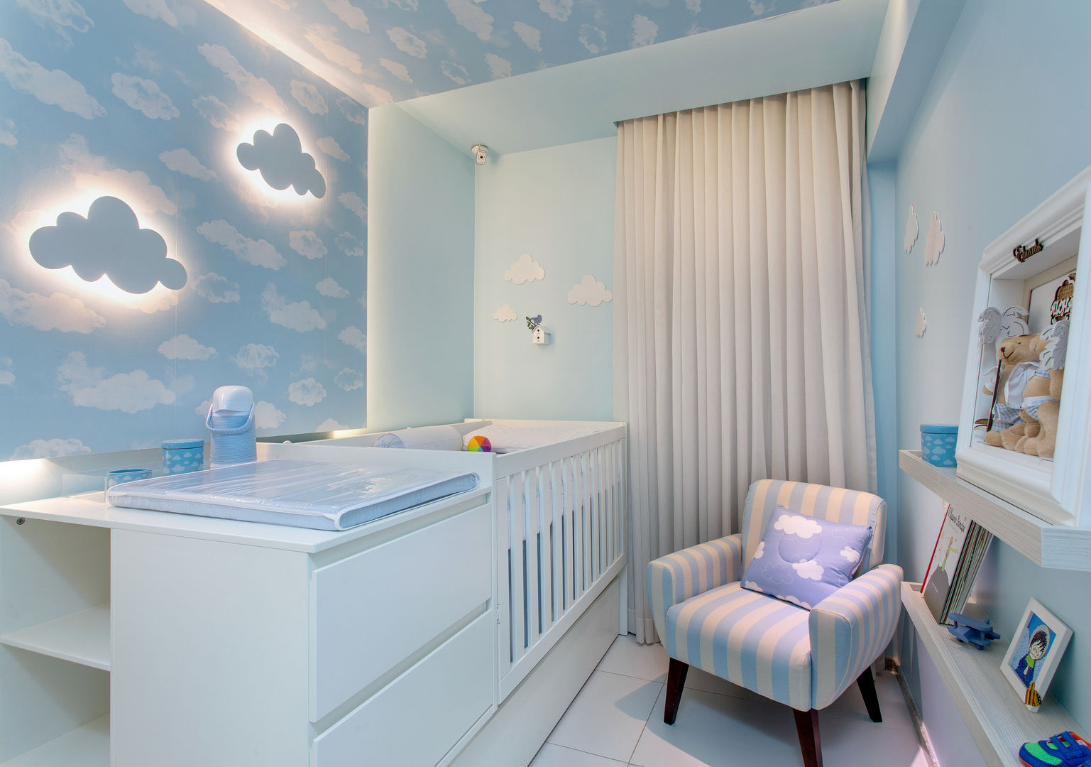 quarto de bebê azul turquesa