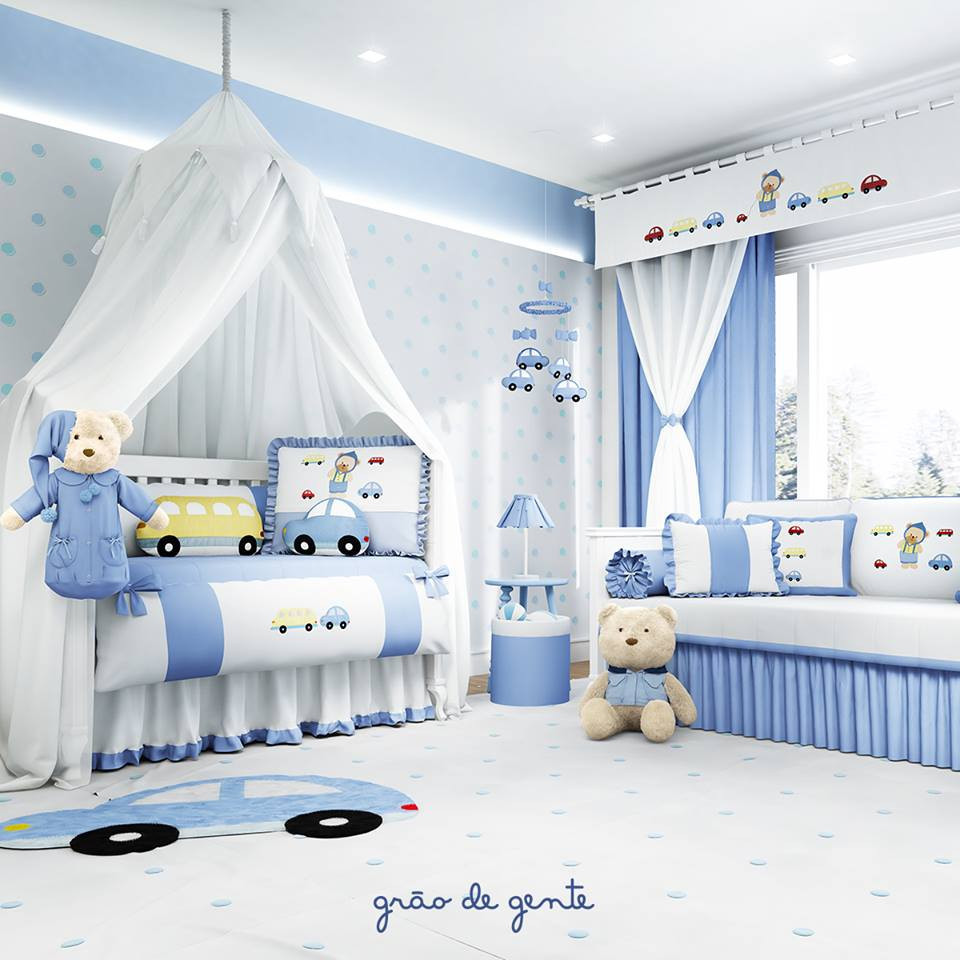 papel de parede quarto bebê azul