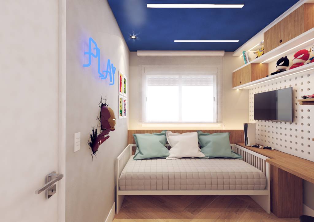 quarto infantil compacto e organizado