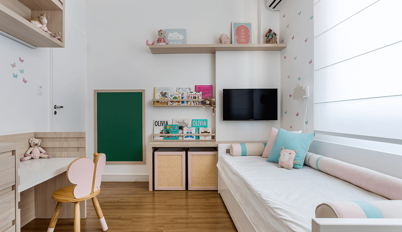 quarto infantil com design clean