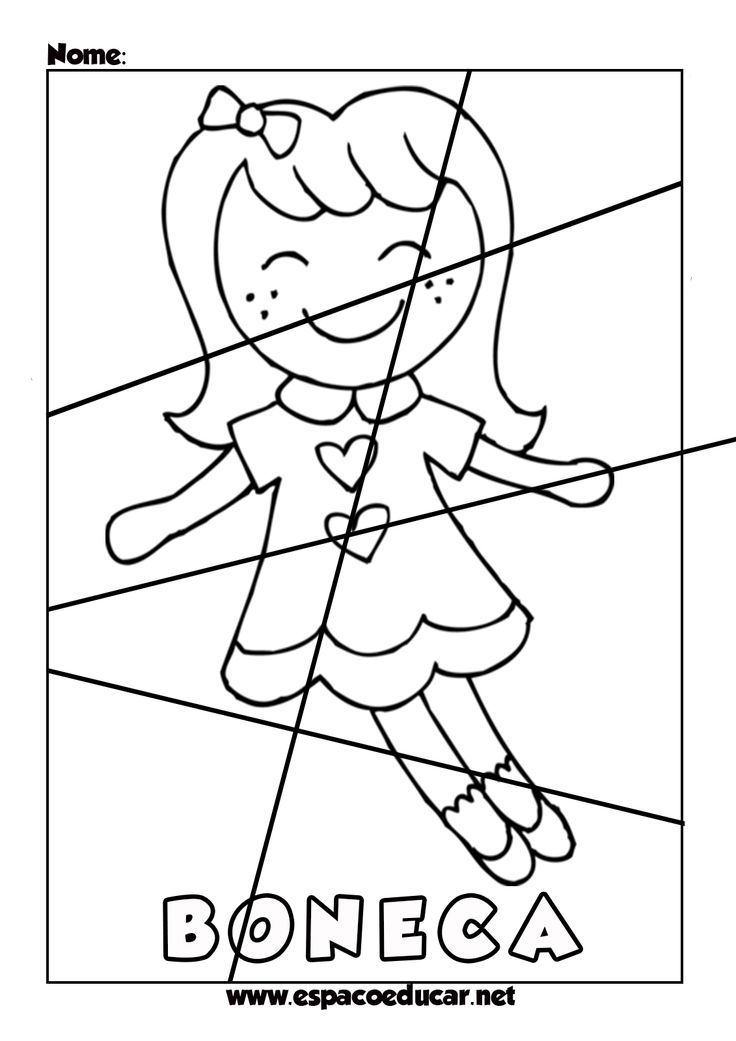 desenhos de quebra cabeça para colorir e montar