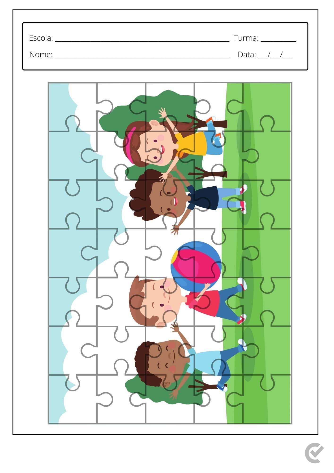 atividade quebra cabeça infantil para imprimir