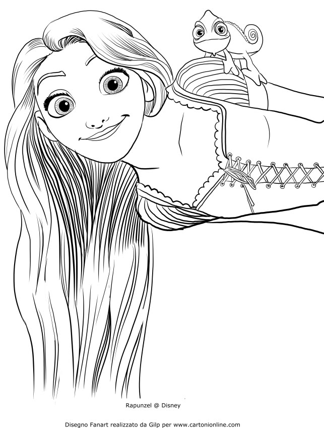 desenho da rapunzel para pintar