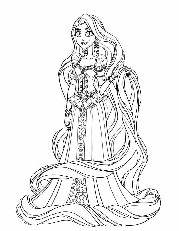 rapunzel em desenho para imprimir