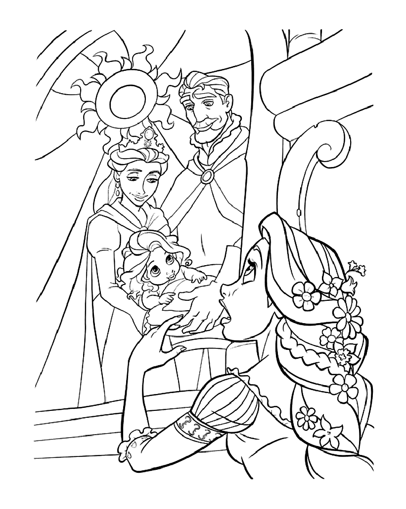 desenho da rapunzel para pintar