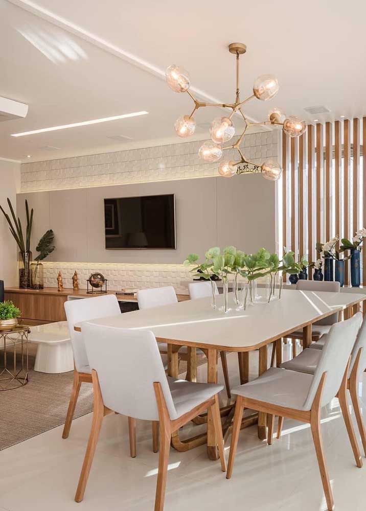 sala de estar e jantar integradas