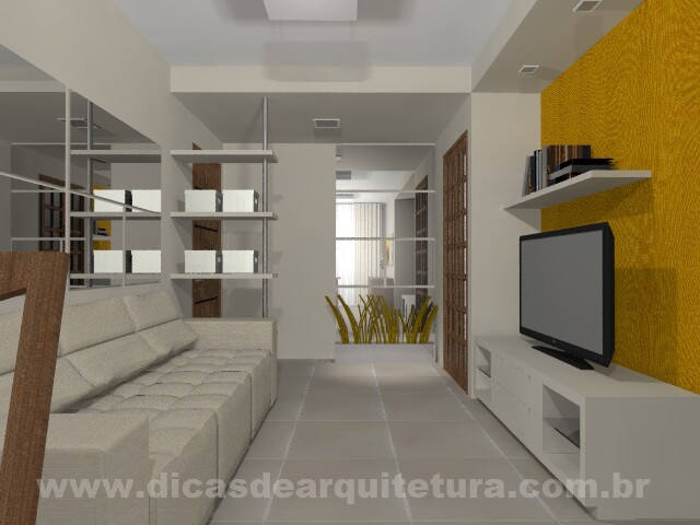 decorar sala pequena e comprida
