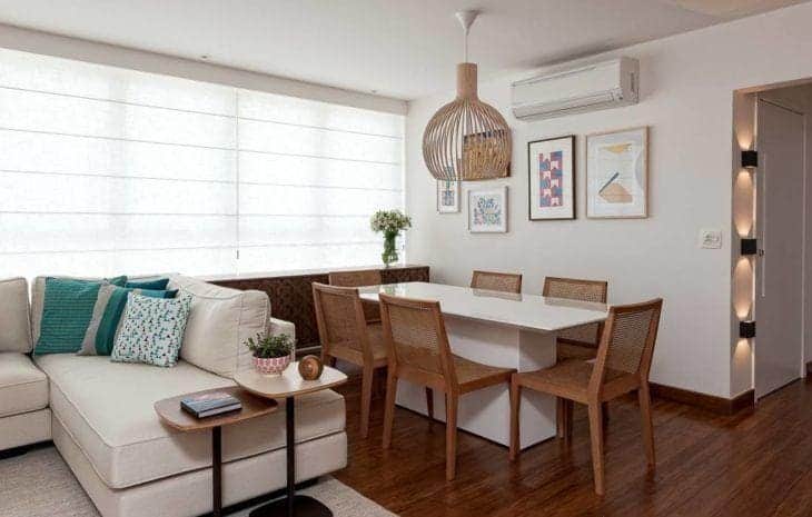 projeto sala de estar e jantar integradas