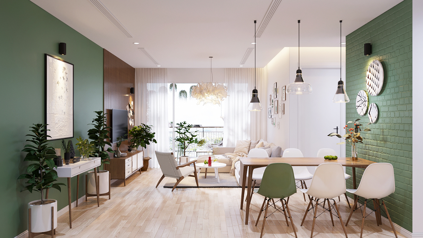 sala de estar e jantar em apartamento pequeno