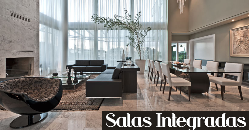 decoração sala de estar e jantar integradas