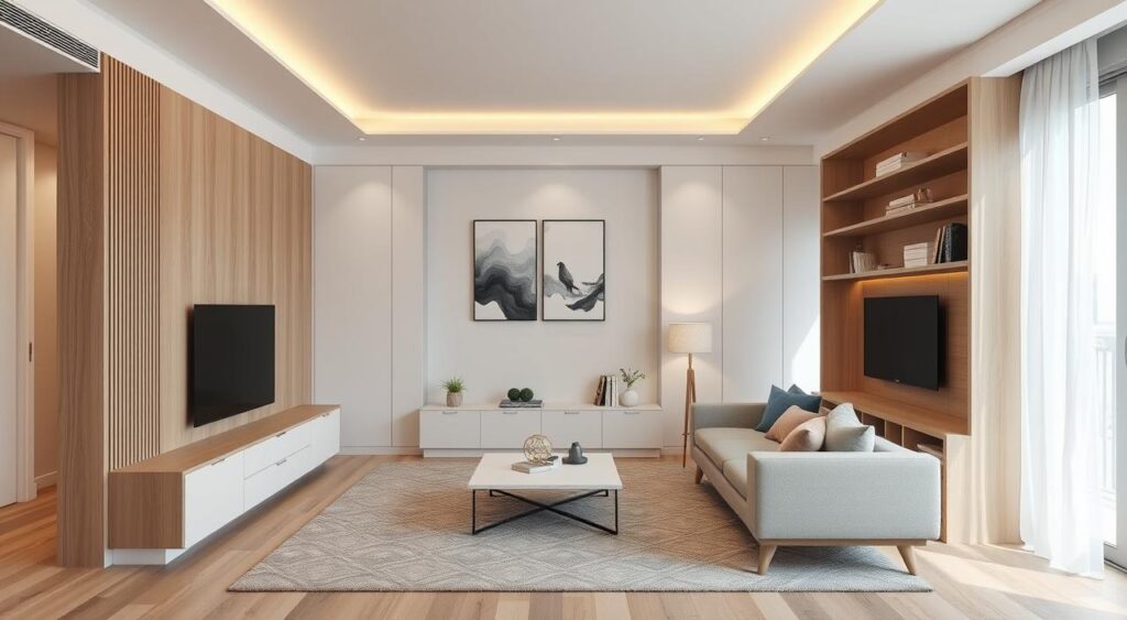 decoração sala pequena apartamento simples