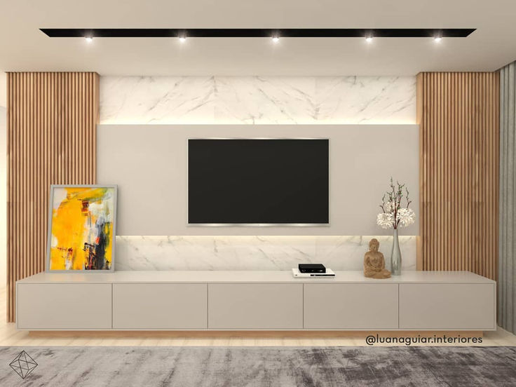 sala de TV integrada com sala de estar