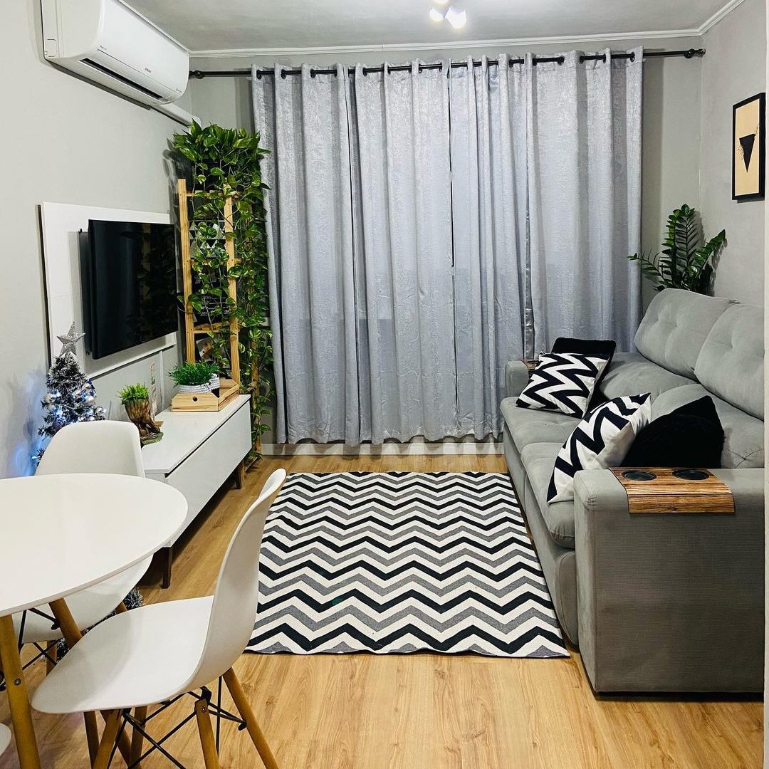 como decorar sala pequena com mesa e sofá