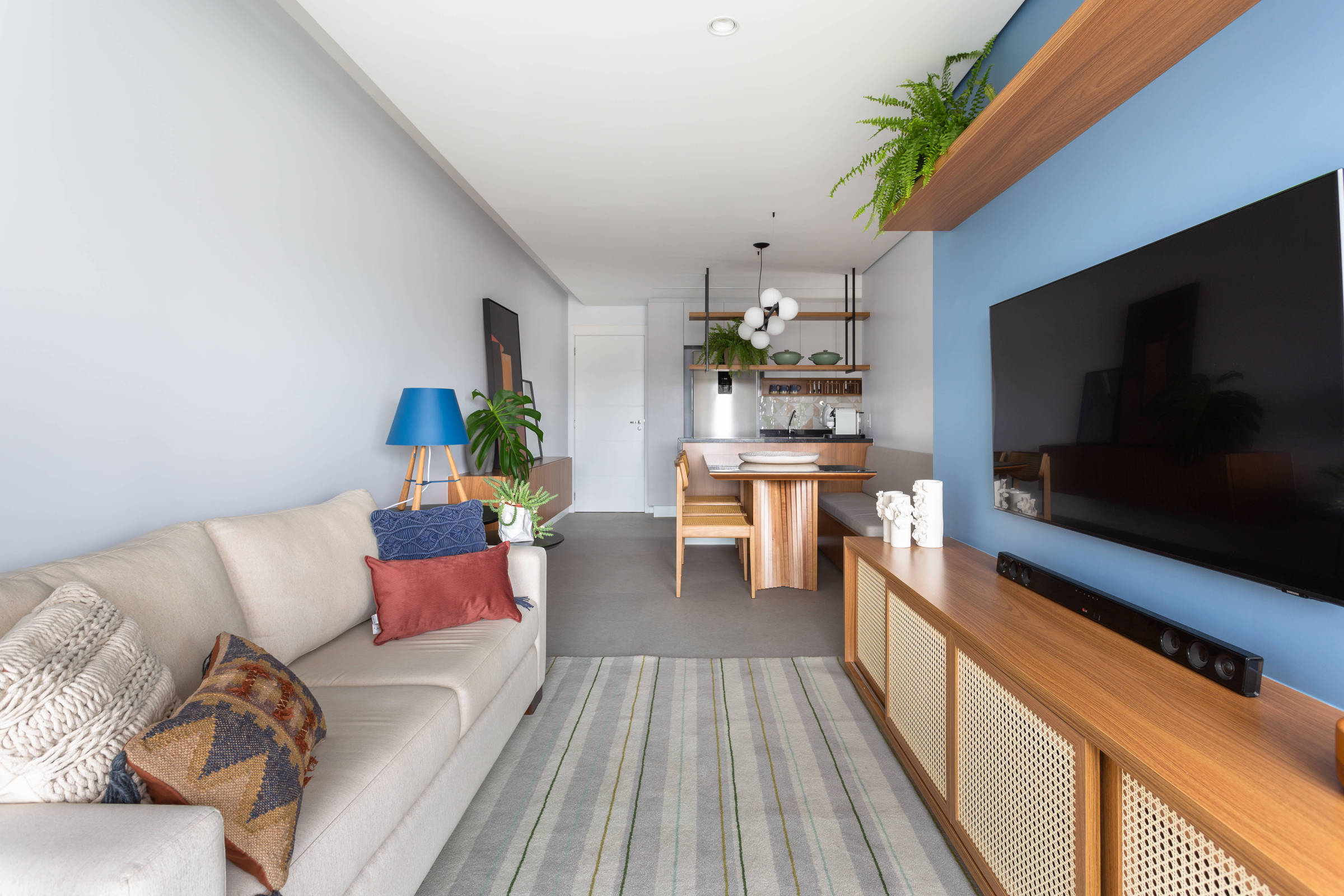 integrar sala de estar e jantar em apartamento pequeno