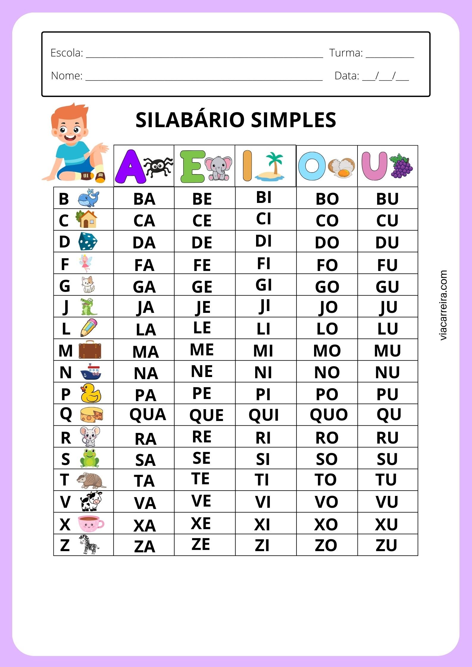 cartilha de alfabetizacao com figuras