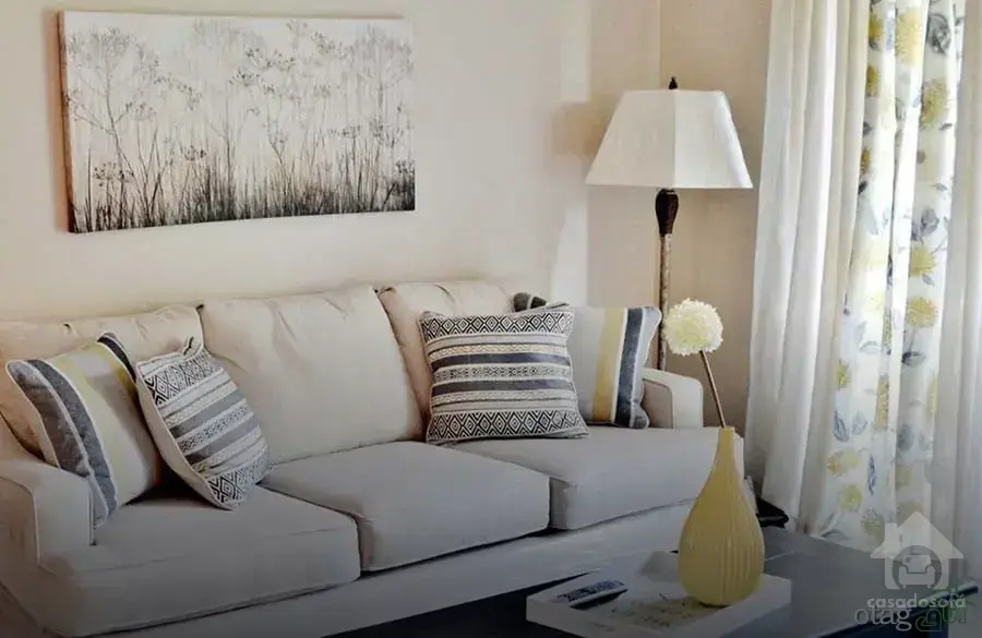 estilo minimalista sala sofá cinza