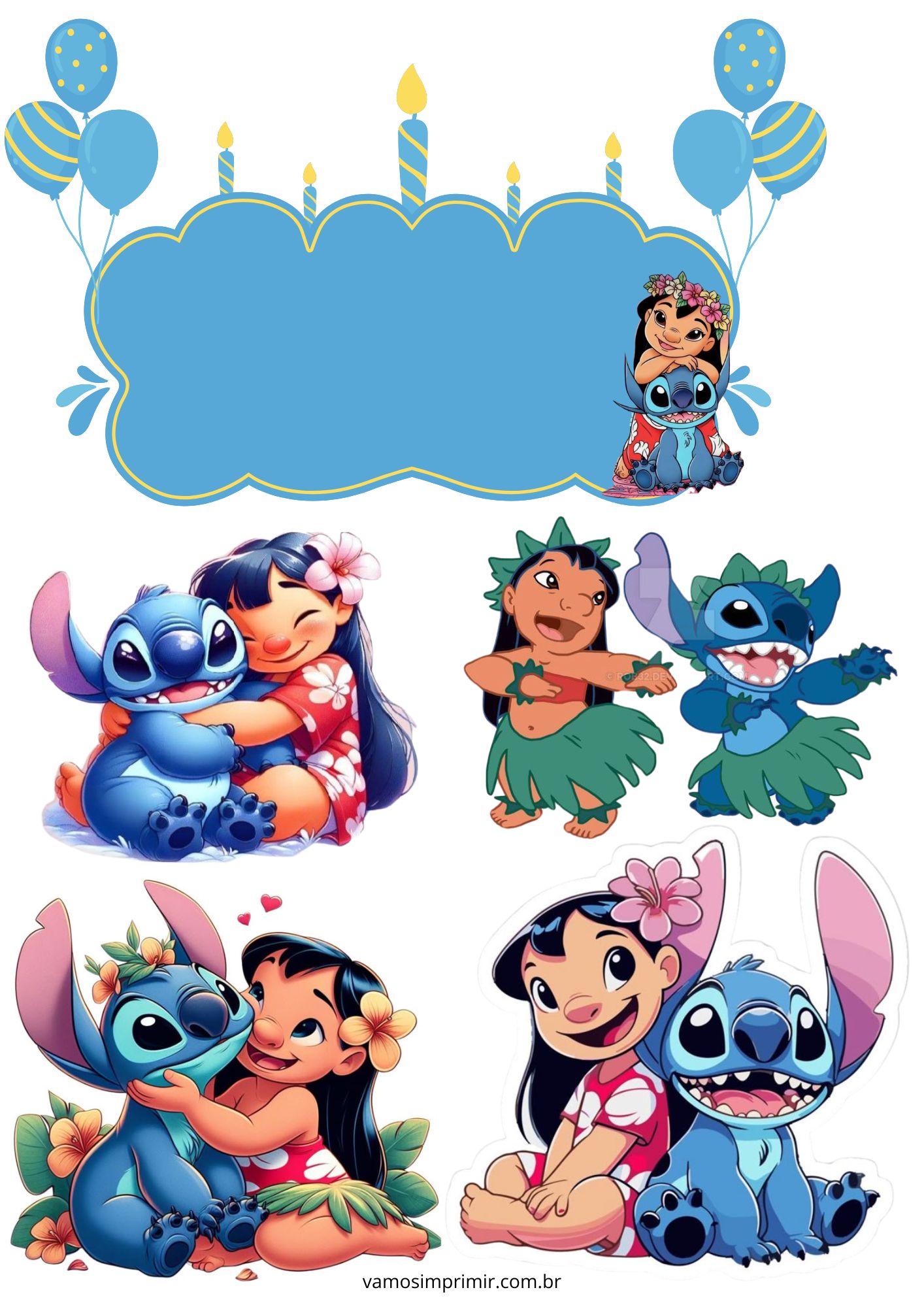 moldes do Stitch em E.V.A.
