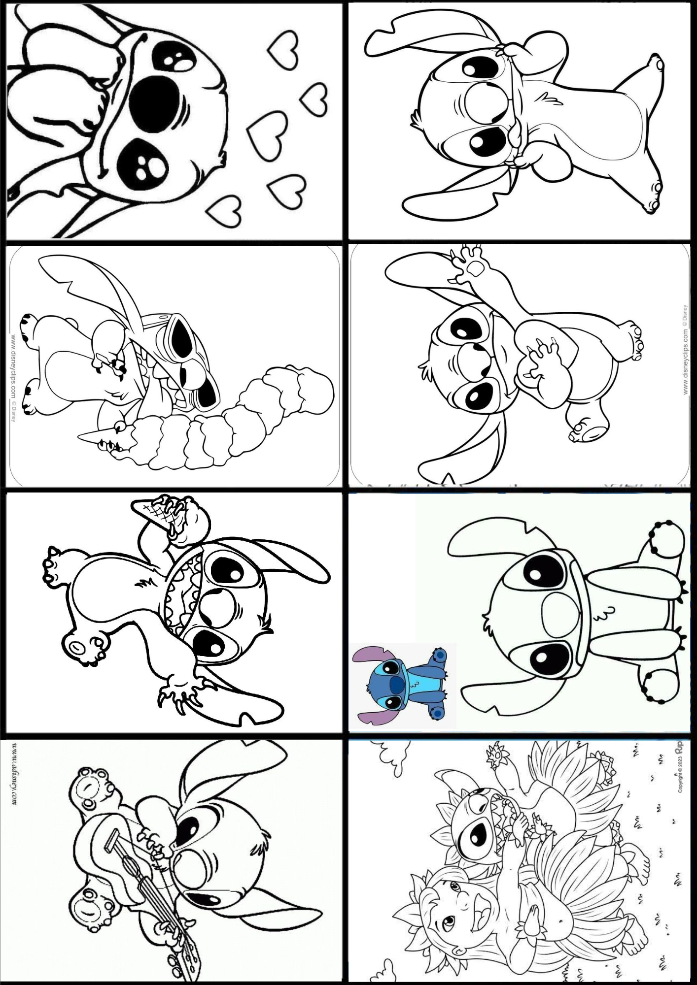 stitch em vetor para colorir