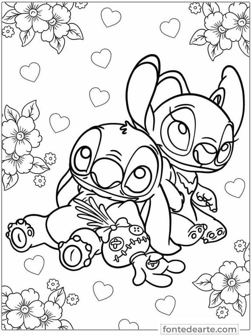 stitch em vetor para colorir
