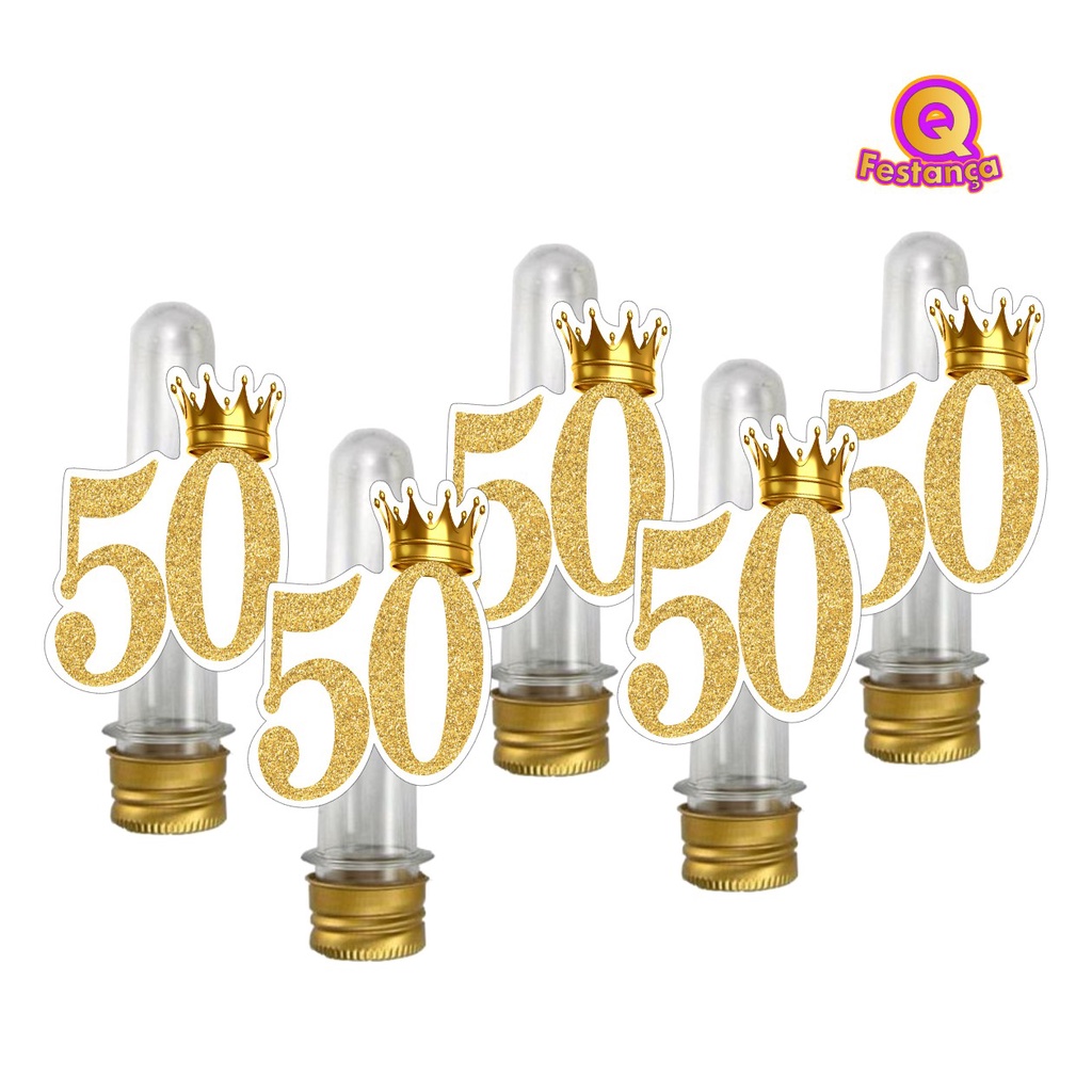 lembrancinha 50 anos dourada