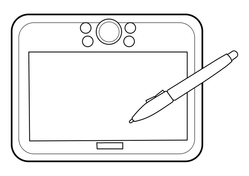 tablet com caneta para colorir
