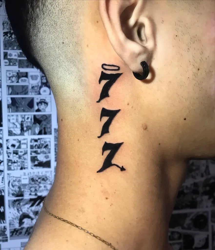 tatuagem 777 trevo