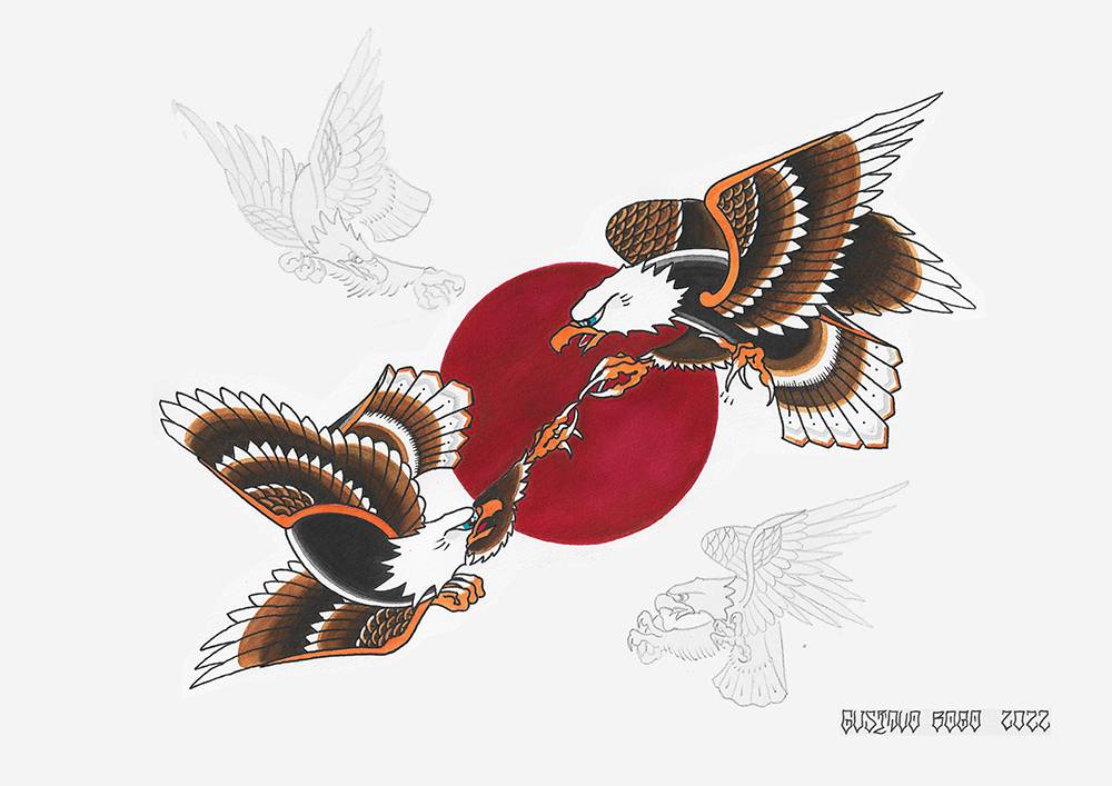 desenho de tatuagem águia