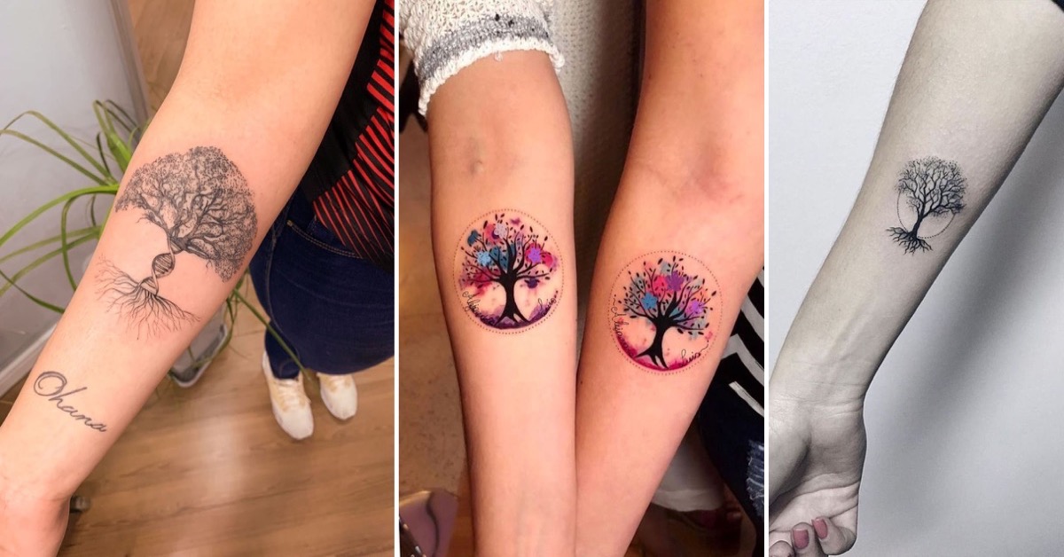 tatuagem arvore da vida minimalista