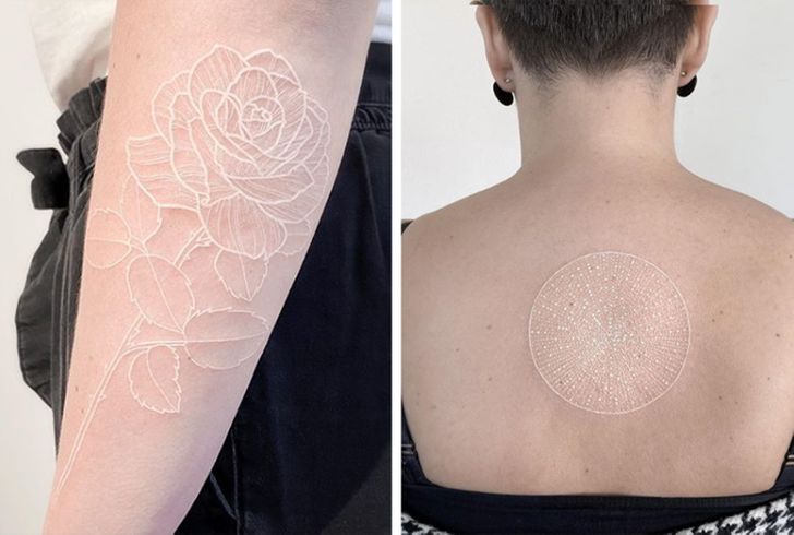 tatuagem branca minimalista