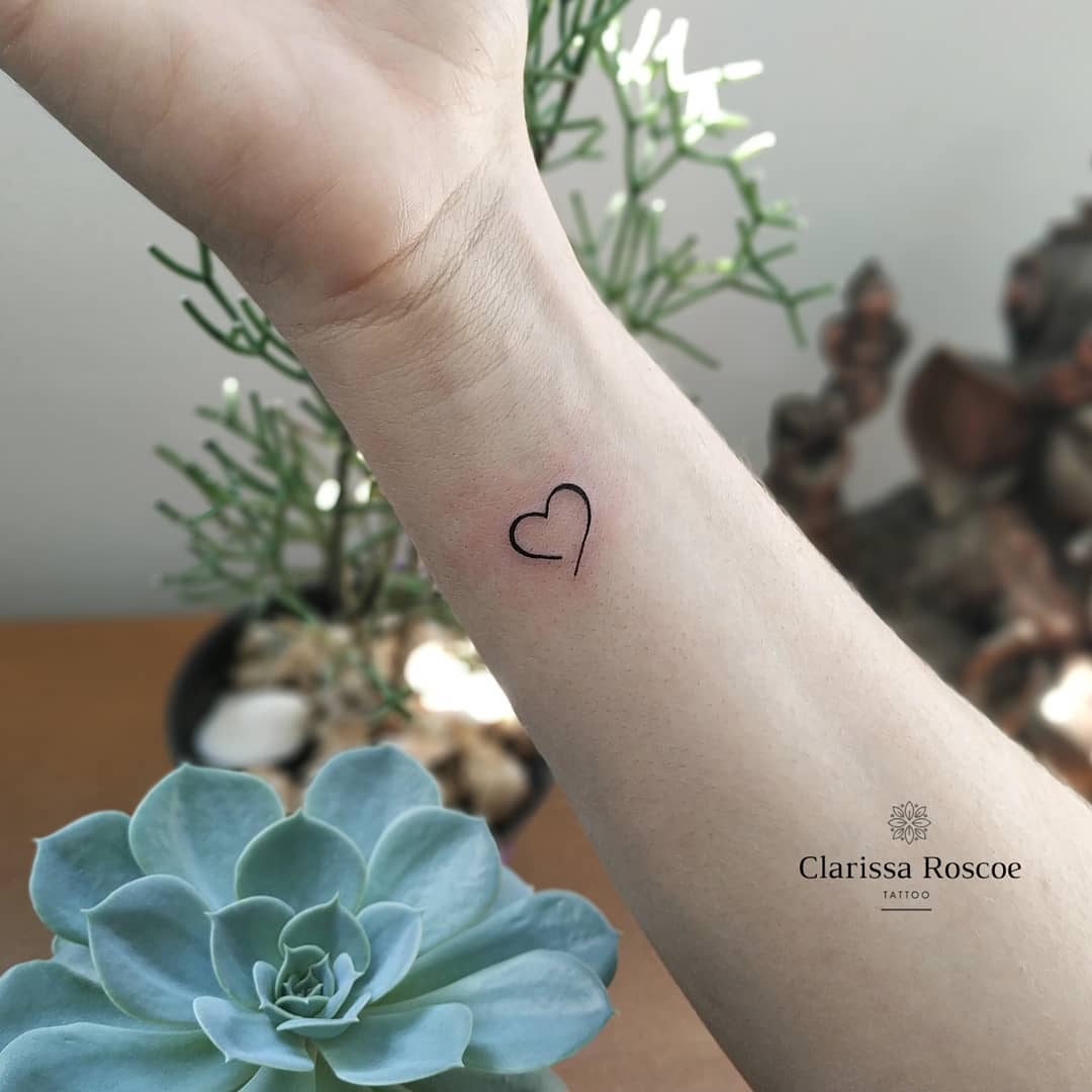 tatuagem coração delicada
