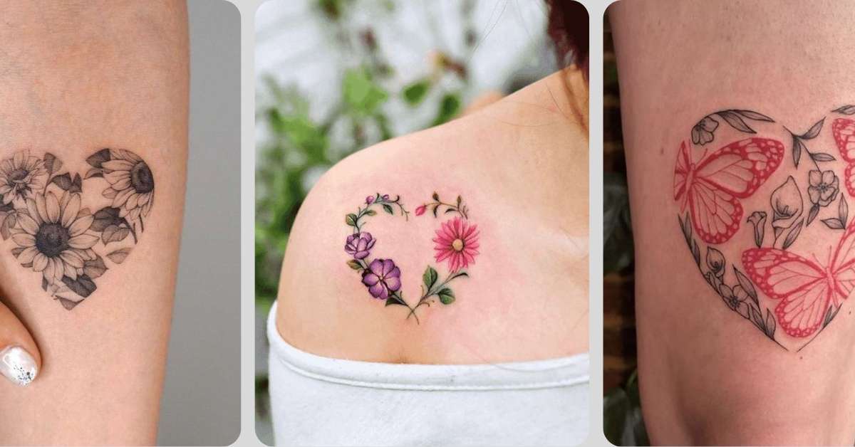tatuagem coração preto e branco