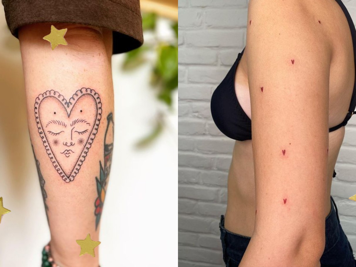 tatuagem coração braço