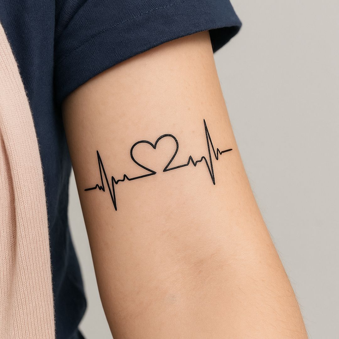 tatuagem coração ombro