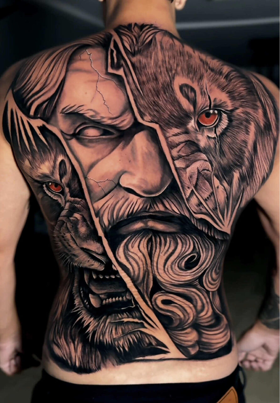tatuagem anjo costas masculina