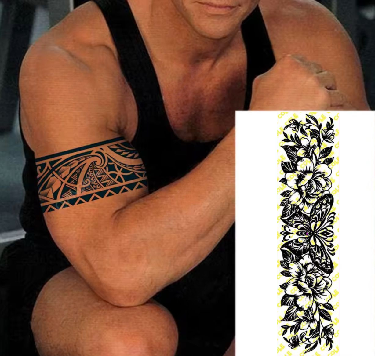 tatuagem floral bracelete antebraço
