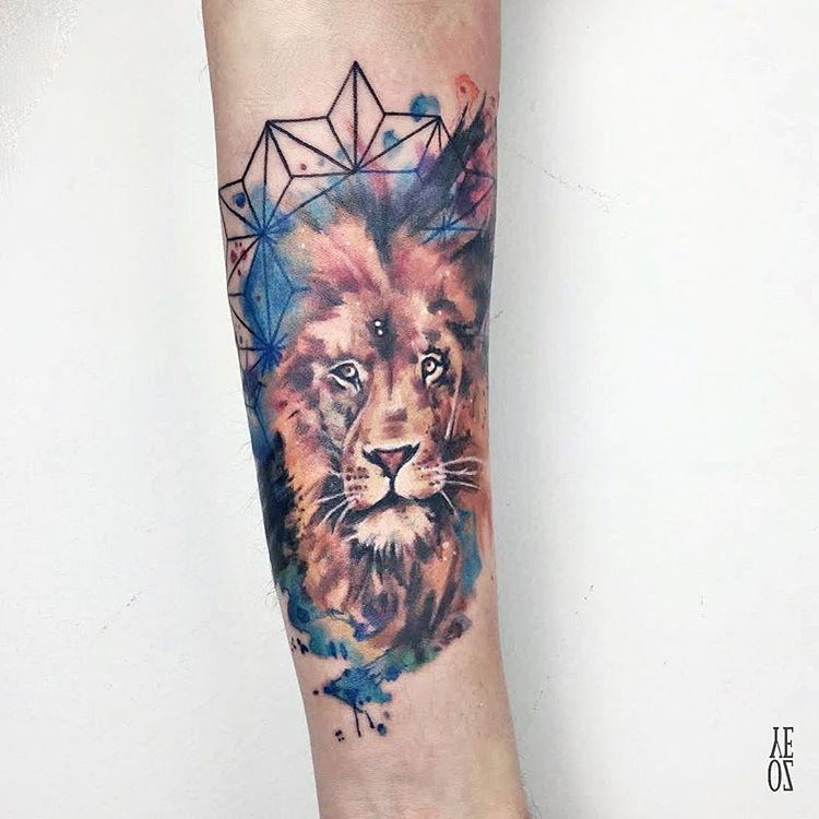 tatuagem leão tribal
