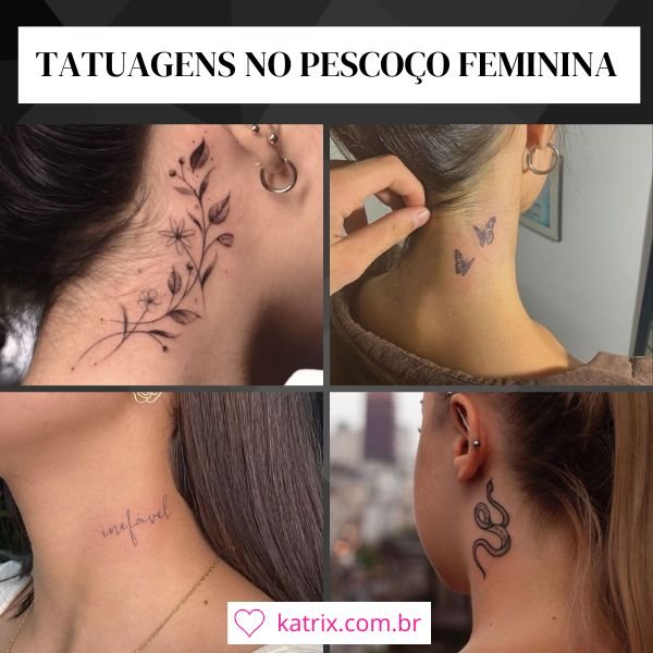 ideias tatuagem rosa pescoço