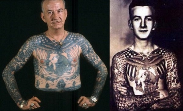 tatuagem na pele idosa