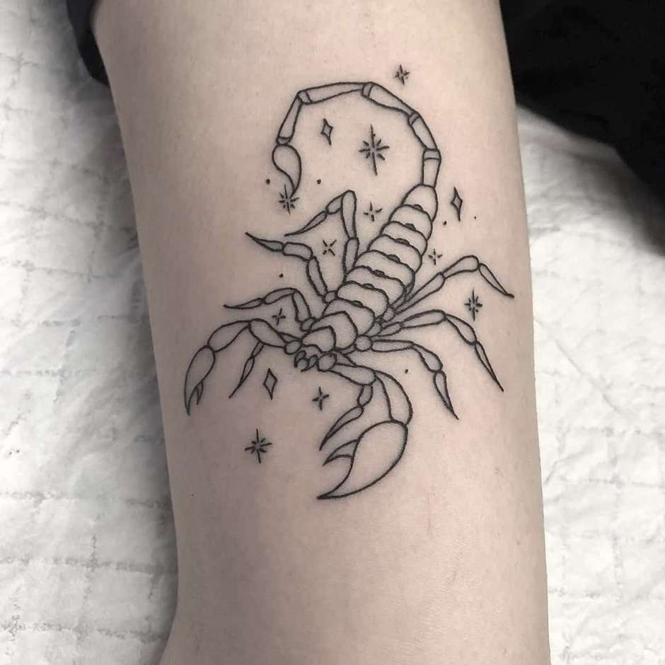 escorpião tattoo delicada