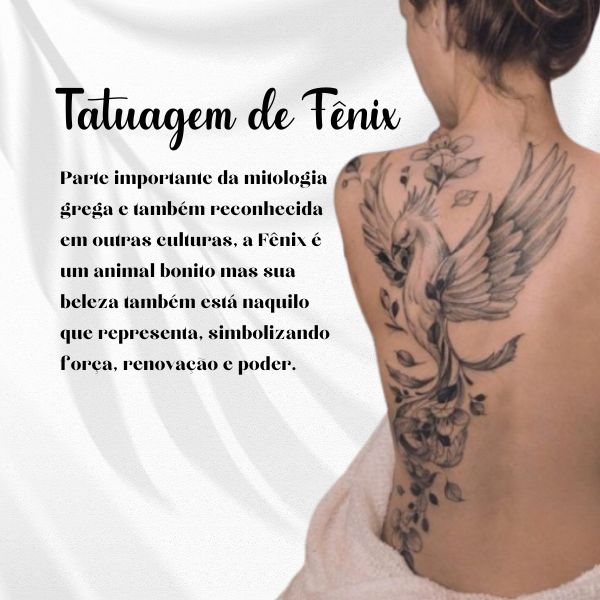 tatuagem fênix delicada feminina