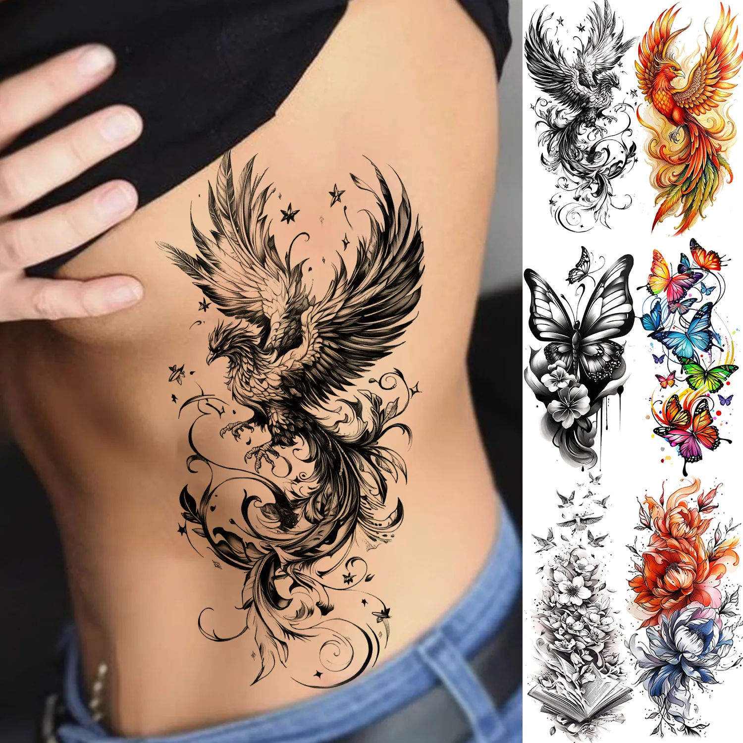 tatuagem fênix minimalista feminina