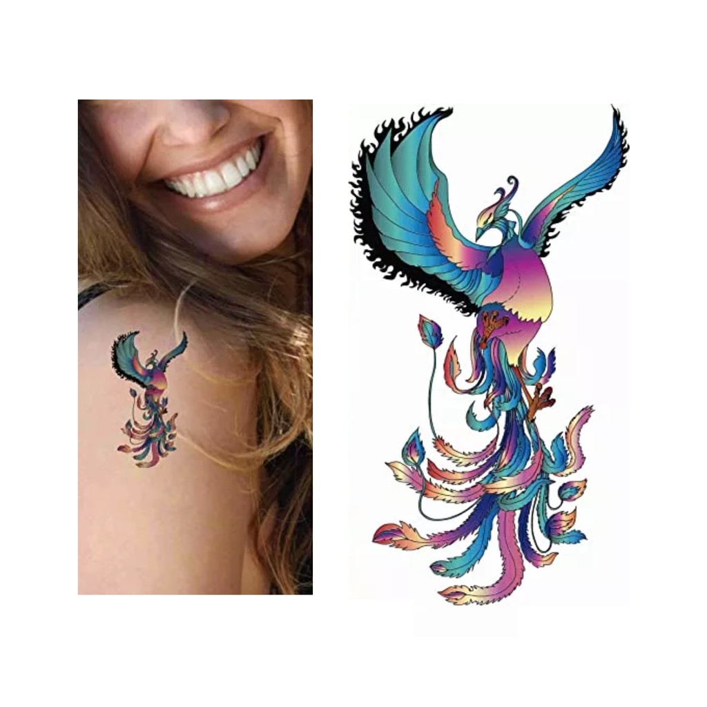 tatuagem fênix aquarela feminina