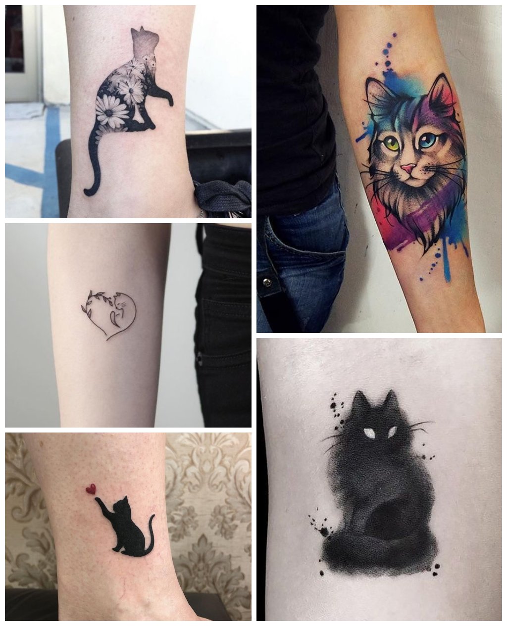 tatuagem gato minimalista