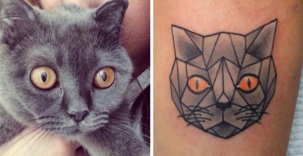 tatuagem gato aquarela